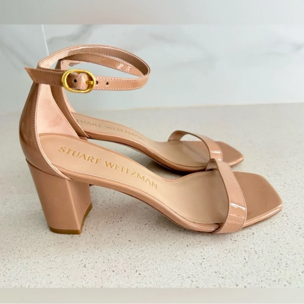 Stuart Weitzman Nude Ankle Strap Heels - Picture 4 of 6